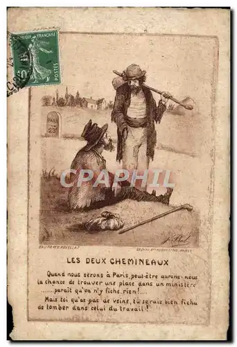Cartes postales Politique Satirique Les deux chemineaux