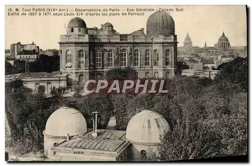 Cartes postales Astronomie Paris Observatoire Vue generale