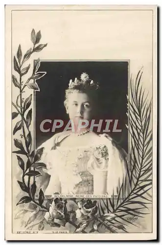 Cartes postales Wilhelmine Reine de Hollande