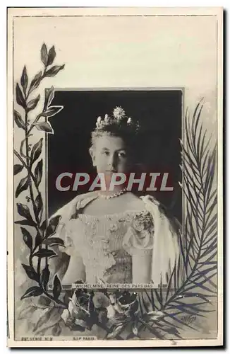 Cartes postales Wilhelmine Reine de Hollande