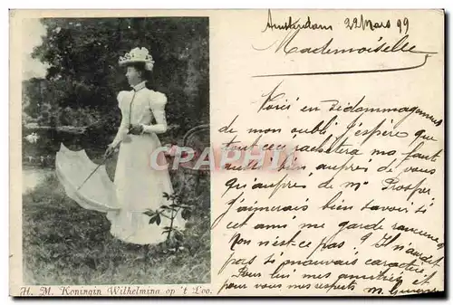 Cartes postales Koningin Wilhelmina Carte 1899