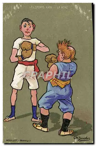 Cartes postales Boxe Les sports XXVII Illustrateur Beauvais