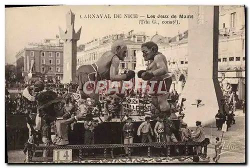 Cartes postales Boxe Carnaval de Nice Les jeux de mains
