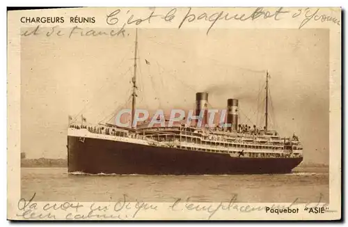 Cartes postales Bateau Paquebot Asie Chargeurs Reunis