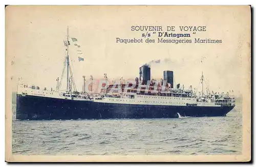 Cartes postales Bateau Paquebot des Messageries Maritimes SS d'Artagnan