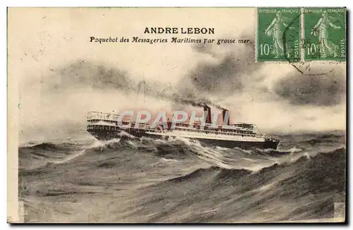 Cartes postales Bateau Paquebot des Messageries Maritimes Andre Lebon