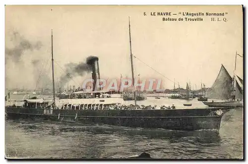 Cartes postales Bateau Paquebot Le Havre L'Augustin Normand Bateau de Trouville