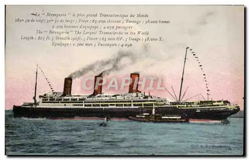 Cartes postales Bateau Paquebot le Berangaria Transatlantique