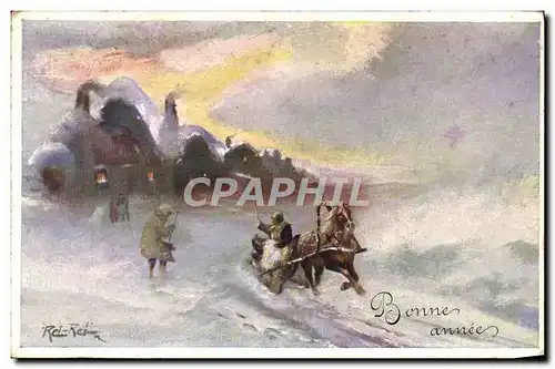 Cartes postales Illustrateur Caleche Cheval