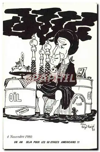 Cartes postales moderne 4 novembre 1980 Un an deja pour les 50 otages americains Iran Petrole