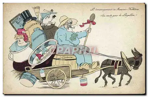 Cartes postales Le demenagement de Monsieur Fallieres Ane Mule