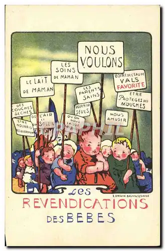 Cartes postales Les revendictions des bebes
