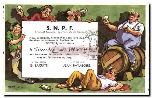 Cartes postales SNPF Poivrots