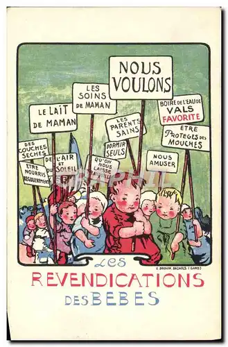 Cartes postales Les revendications des bebes