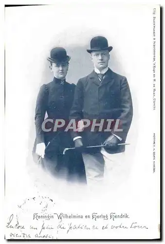 Cartes postales koningin Wilhelmina en hertog Hendrik