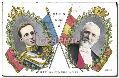 Cartes postales Paris 30 mai 1905 Fetes Franci Espagnoles