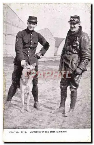 Ansichtskarte AK Boxe Carpentier et son chien allemand