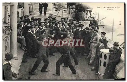 Ansichtskarte AK Boxe Le dimanche a bord Bateau