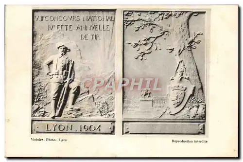 Cartes postales Concours national Fete annuelle de tir Lyon 1904