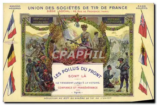 Cartes postales Union des societes de Tir de France Les poilus au front Chasseurs Alpins