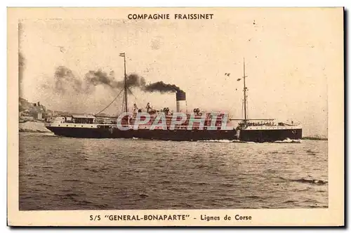 Ansichtskarte AK Bateau Compagnie Fraissinet SS General Bonaparte Lignes de Corse Corsica