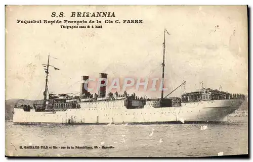 Ansichtskarte AK Bateau SS Britannia Paquebot Rapide Francais de la Cie C Fabre