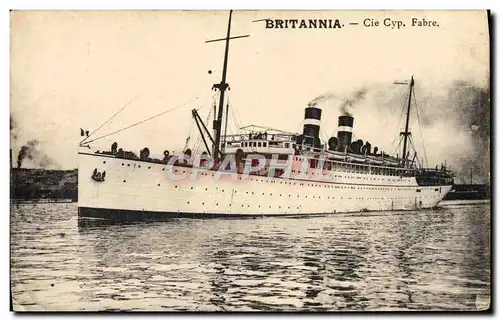 Cartes postales Bateau Britannia Cie Cyp Fabre