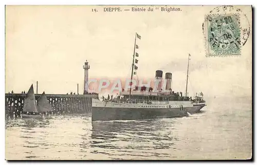 Ansichtskarte AK Bateau Dieppe Entree du Brighton