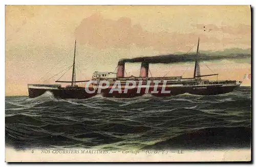 Cartes postales Bateau Carthage CGT