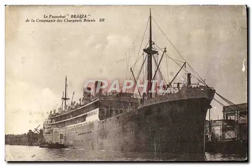 Cartes postales Bateau Le paquebot Brazza de la Compagnie des chargeurs Reunis