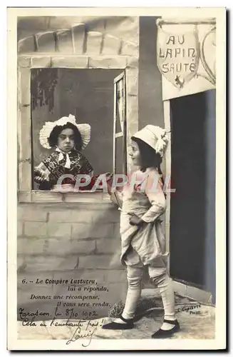 Ansichtskarte AK Fantaisie Enfant la mere Michel et son chat Au lapin saute