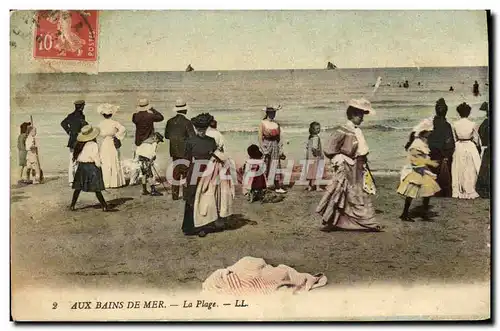 Cartes postales Fantaisie Femmes Aux bains de mer La Plage