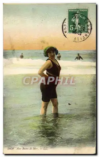 Cartes postales Fantaisie Femme Aux bains de mer