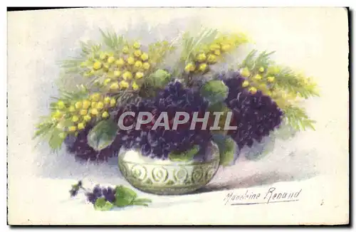 Cartes postales Fantaisie Illustrateur Fleurs Madeleine Renaud