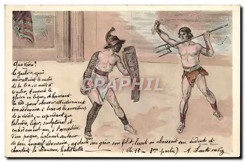 Cartes postales Fantaisie Illustrateur Gladiateur Rome