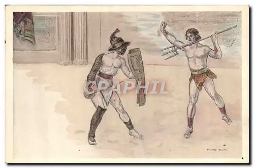 Ansichtskarte AK Fantaisie Illustrateur Gladiateur Rome