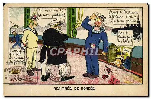 Cartes postales Militaria Marins Rentree de bordee