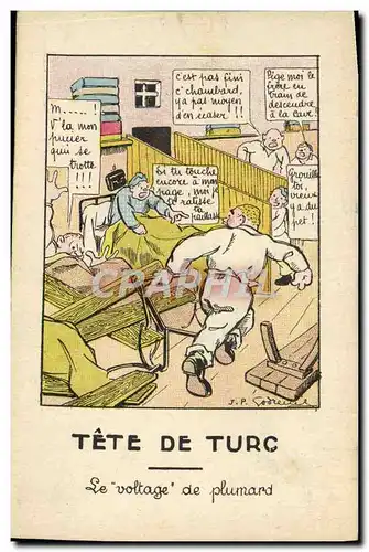 Cartes postales Militaria Tete de turc Le voltage de plumard