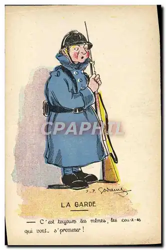 Cartes postales Militaria La garde
