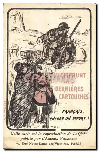 Cartes postales Militaria L&#39emprunt des dernieres cartouches