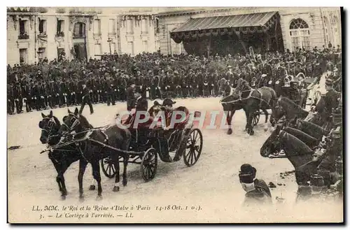 Ansichtskarte AK MM le roi et la reine d&#39Italie a Paris Le cortege a l&#39arrivee