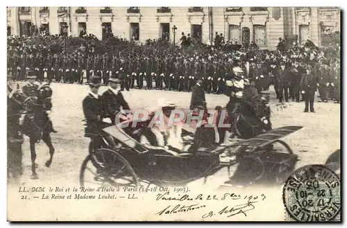 Cartes postales MM le roi et la reine d&#39Italie a Paris La reine et Madame Loubet