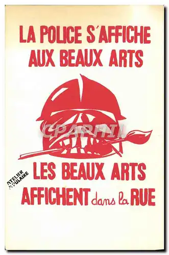 Cartes postales moderne Les affiches de mai 68 La police s&#39affiche aux Beaux ARts