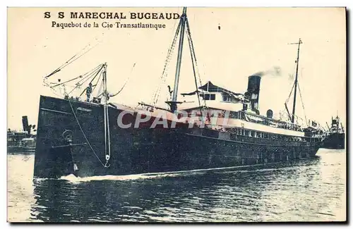 Cartes postales Bateau Paquebot de la Cie Transatlantique SS Marechal Bugeaud