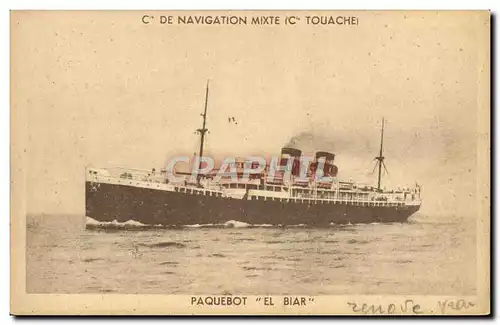 Cartes postales Bateau Paquebot El Biar Cie de Navigation Mixte Cie Touache