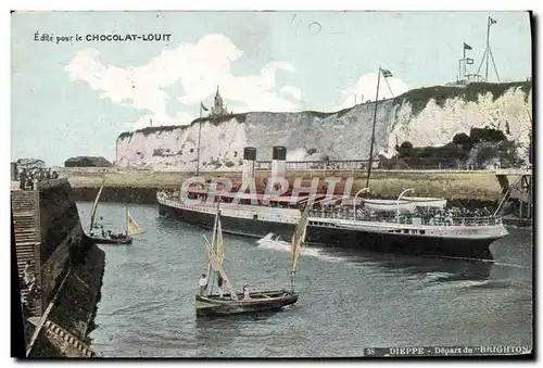 Cartes postales Bateau Paquebot Dieppe Depart du Brighton