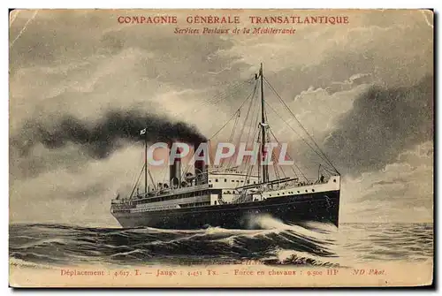 Ansichtskarte AK Bateau Paquebot Poste Charles Roux Companie Generale Transatlantique