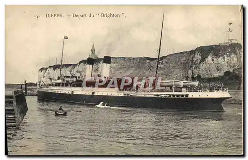 Ansichtskarte AK Bateau Paquebot Dieppe Depart du Brighton