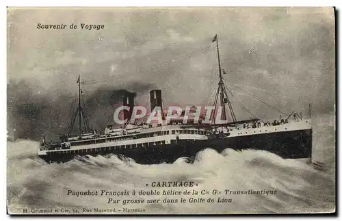 Ansichtskarte AK Bateau Paquebot francais a double helice Carthage