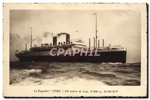 Cartes postales Bateau Paquebot Cuba